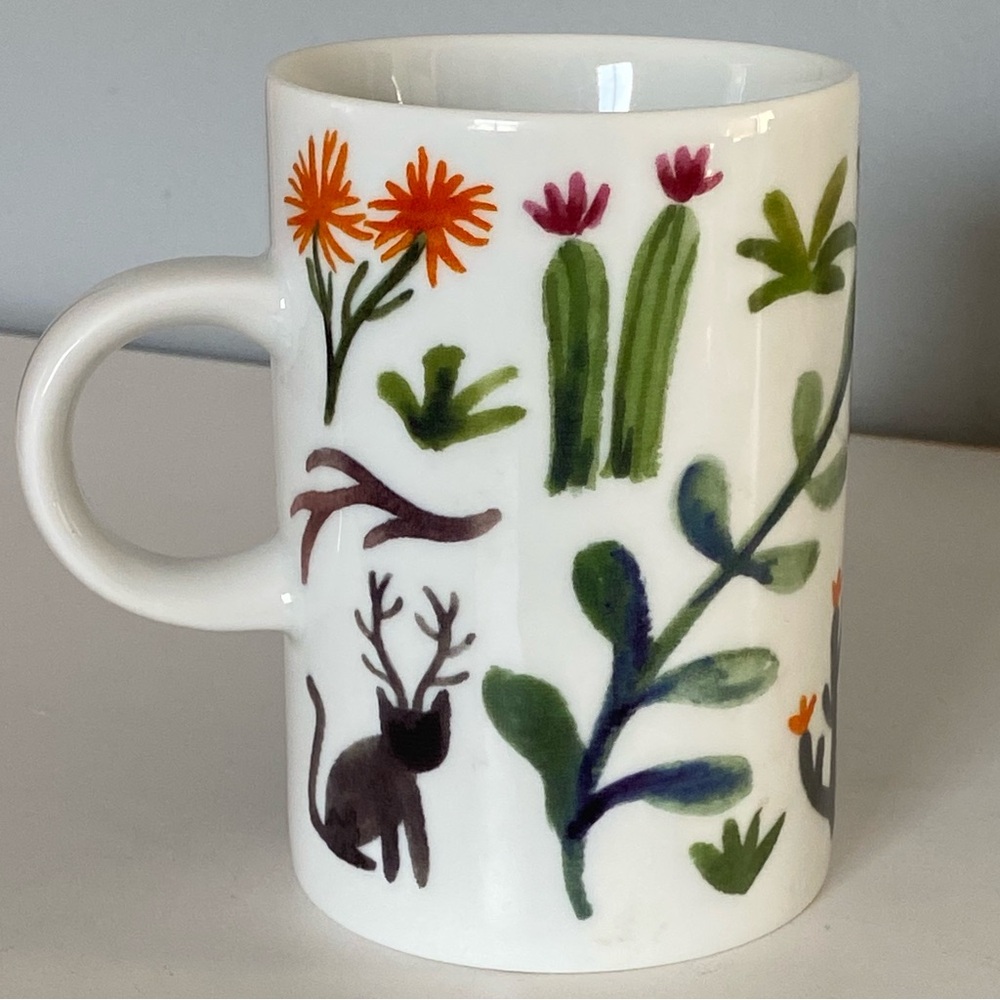 Cat Mug Danica Studio Cactus Southwest Desert Ceramic Coffee Tea Floral EUC - Picture 2 of 14